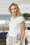 Loose linen top with short sleeves and loose design Kedra from Baltic Linen